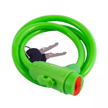 Замок велосипедный №33 размер ф10х1000мм (зеленый)