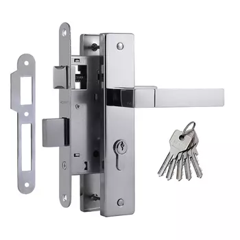 Замок врезной 109-55 мм хром