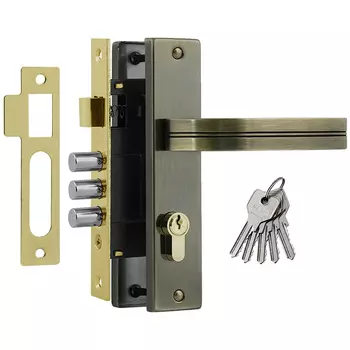 Замок врезной 706К-61,5 мм, старая бронза