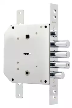 Замок врезной сувальдный с задвижкой и защёлкой ЗВ9-6 ЛКТЗ с тягами (лев.), 5 кл.