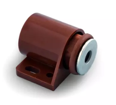 Защелка магнитная, цилиндр.коричневая+ответная планка