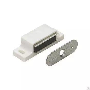 Защелка магнитная Tech-Krep 2 кг одинарная с ответной планкой, белый