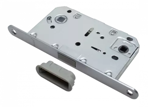 Защелка сантех. магнитная РЕНЦ с пластиковой ответ. планкой, супер сатин хром