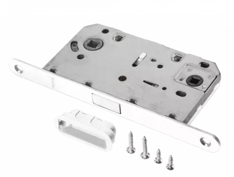Защелка сантехническая магнитная РЕНЦ с пласт. ответ. планкой, белый