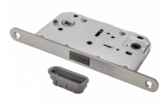 Защелка сантехническая магнитная РЕНЦ с пласт. ответ. планкой, никель супер матовый