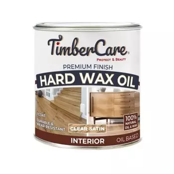 Защитное масло с твердым воском TimberCare Hard Wax Oil, прозрачное полуматовое (satin), 0,75л