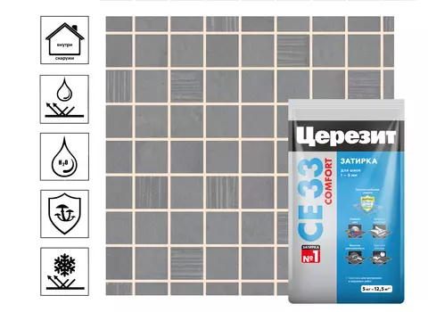 Затирка для узких швов Церезит CE 33 5 кг, натура