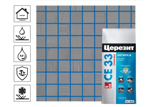 Затирка для узких швов Церезит CE 33 2 кг, темно-синий