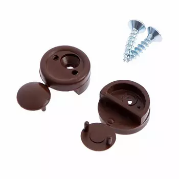 Зеркалодержатель Tech-Krep пластиковый для мебели, темно-коричневый с шурупом, 8 шт