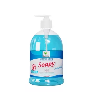 Жидкое мыло "Soapy" антибактериальное с дозатором 500 мл. Clean&Green CG8063