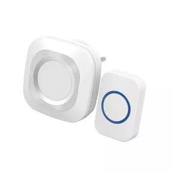Звонок беспроводной Rexant 73-0090 дверной в розетку мигающий 36 мелодий IP44 белый, серый
