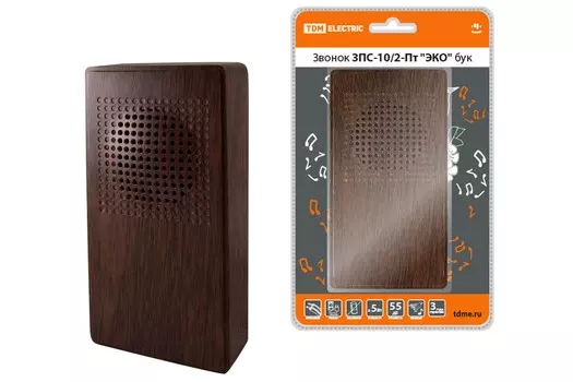 Звонок проводной TDM ЗПС-10/2-Пт ЭКО бук Птичка без кнопки