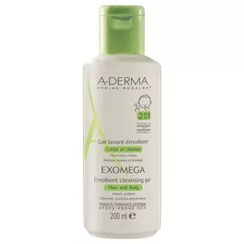 A-Derma Exomega Гель смягчающий очищающий 2в1 200 мл