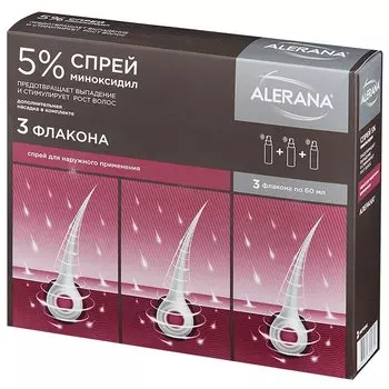 Alerana 5% спрей для наружного применения 60 мл 3 шт