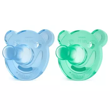 Авент Пустышка силиконовая "Мишки" 0-3 мес д/маль. уп N2