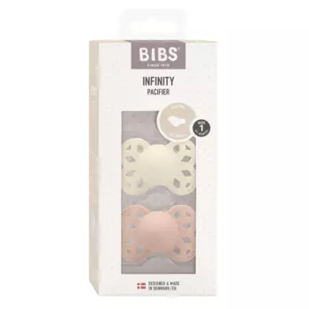 Bibs Infinity Пустышка анатомическая силиконовая с 0 месяцев Ivory-Blush 2 шт