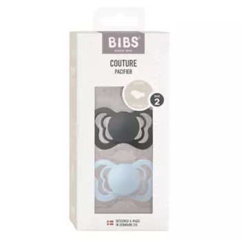 Bibs Couture Пустышка силиконовая с 6 месяцев Iron-Baby Blue 2 шт