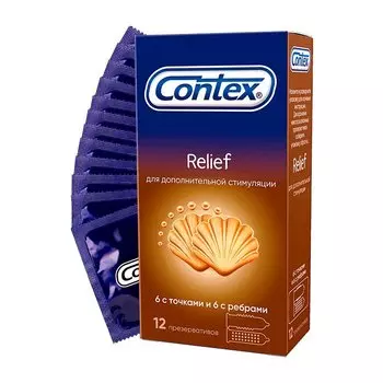 Contex Relief Презервативы набор с точками и ребрами 12 шт