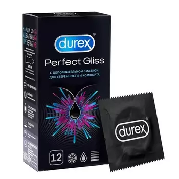 Durex Perfect Gliss Презервативы с дополнительной смазкой 12 шт