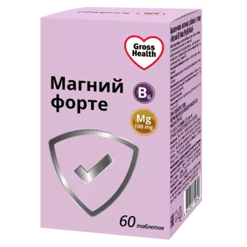 Gross Health Магний В6 Форте Макс 100 мг таблетки 60 шт