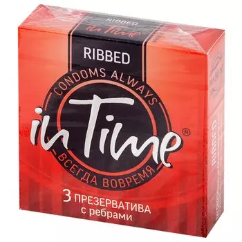 in Time Ribbed Презервативы с ребрами 3 шт