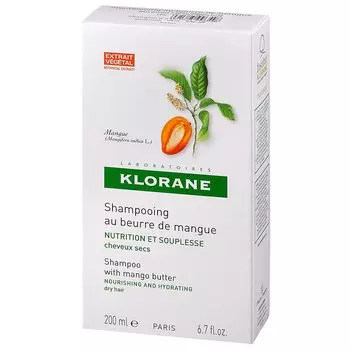 Klorane Шампунь с маслом манго для сухих и поврежденных волос 200 мл