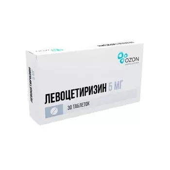 Левоцетиризин 5 мг таблетки 30 шт