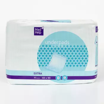 MedHelp Extra Пеленки впитывающие одноразовые для взрослых 60 см х 90 см 30 шт