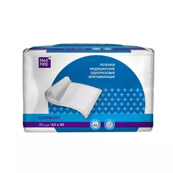 MedHelp Комфорт Пеленки впитывающие одноразовые для взрослых 60 см х 90 см 30 шт