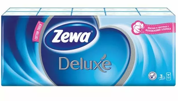 Платки носовые бумажные "Zewa" уп N10