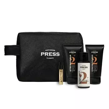 Press Gurwitz Парфюмери Набор подарочный (косметичка+бальзам после бритья+крем+шампунь+парфюм)