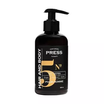Press Gurwitz Парфюмери Пур Ом Шампунь-гель для душа 2в1 №5 Имбирь-Ваниль-Вербена 300 мл