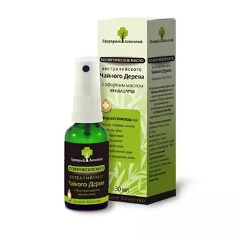 Природный Антисептик Масло косметическое спрей Австралийское чайное дерево с эвкалиптом 30 мл