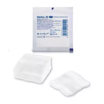 Sterilux ES Салфетки марлевые медицинские стерильные 8 слоев 7,5 см х 7,5 см 5 шт