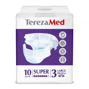 TerezaMed Super №3 Подгузники для взрослых размер L 10 шт