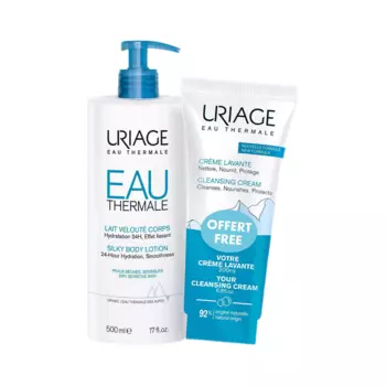 Урьяж Eau Thermale Набор Молочко для тела увлажняющее 500 мл + Крем очищающий пенящийся 200 мл