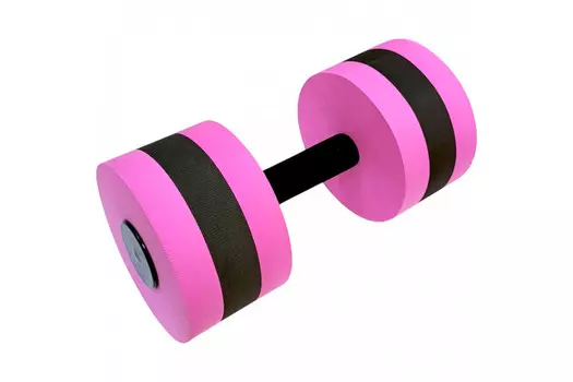 Аква гантель 27х14см, ЭВА Sportex E45080 Розовый-черный