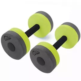 Аквагантель средней сопротивляемости Larsen AquaFitness YP-27B графит\лайм (2шт)