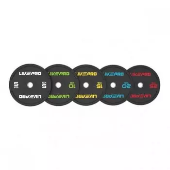 Бампированный диск 20кг Live Pro Rubber Bumper Plate LP8331-20 черный\синий