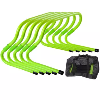 Барьеры тренировочные регулируемые (набор 5шт в сумке), 15-30см (зеленый Neon) E40576