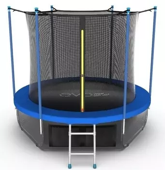Батут с внутренней сеткой и лестницей EVO Jump Internal 8ft + нижняя сеть, синий (Sky)
