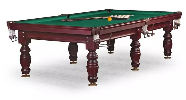 Бильярдный стол Дебют 10 ф, махагон, плита 25 мм, 6 ног KR10-25S