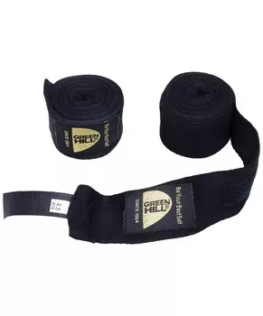 Бинт боксерский Green Hill BC-6235d, 4,5м, х/б, черный