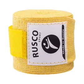 Бинт боксерский Rusco 3,5м, х/б, желтый
