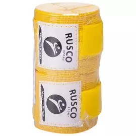 Бинт боксерский Rusco 4,5м, х/б, желтый