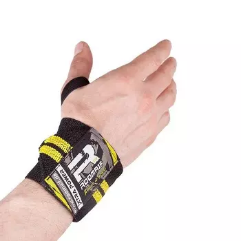 Бинты для фиксации запястий Roomaif хлопок-лайкра RWR-324 желтый
