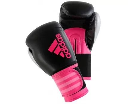 Боксерские перчатки Adidas Hybrid 100 Dynamic Fit черно-розовые adiHDF100 8 oz