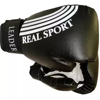 Боксерские перчатки Real Sport Leader черный 6 oz