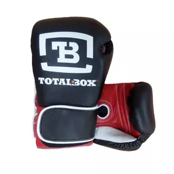 Боксерские перчатки Totalbox для спарринга, цвет: черный с красным