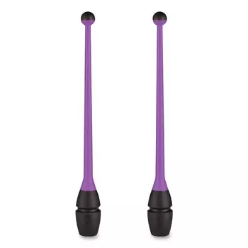 Булавы для художественной гимнастики, 41см Indigo пластик, каучук, в компл. 2шт IN018-VB фиолетово-черный